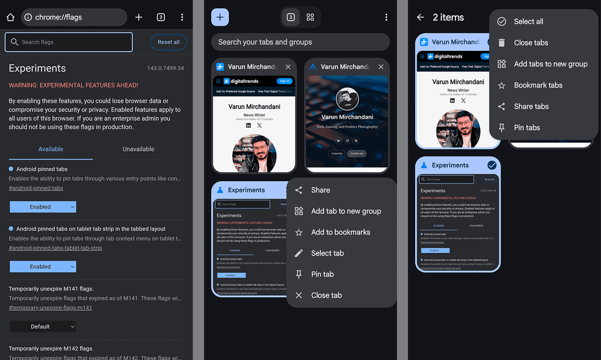 Google Chrome varaqlarni mahkamlash funksiyasi Androidda chiqadi