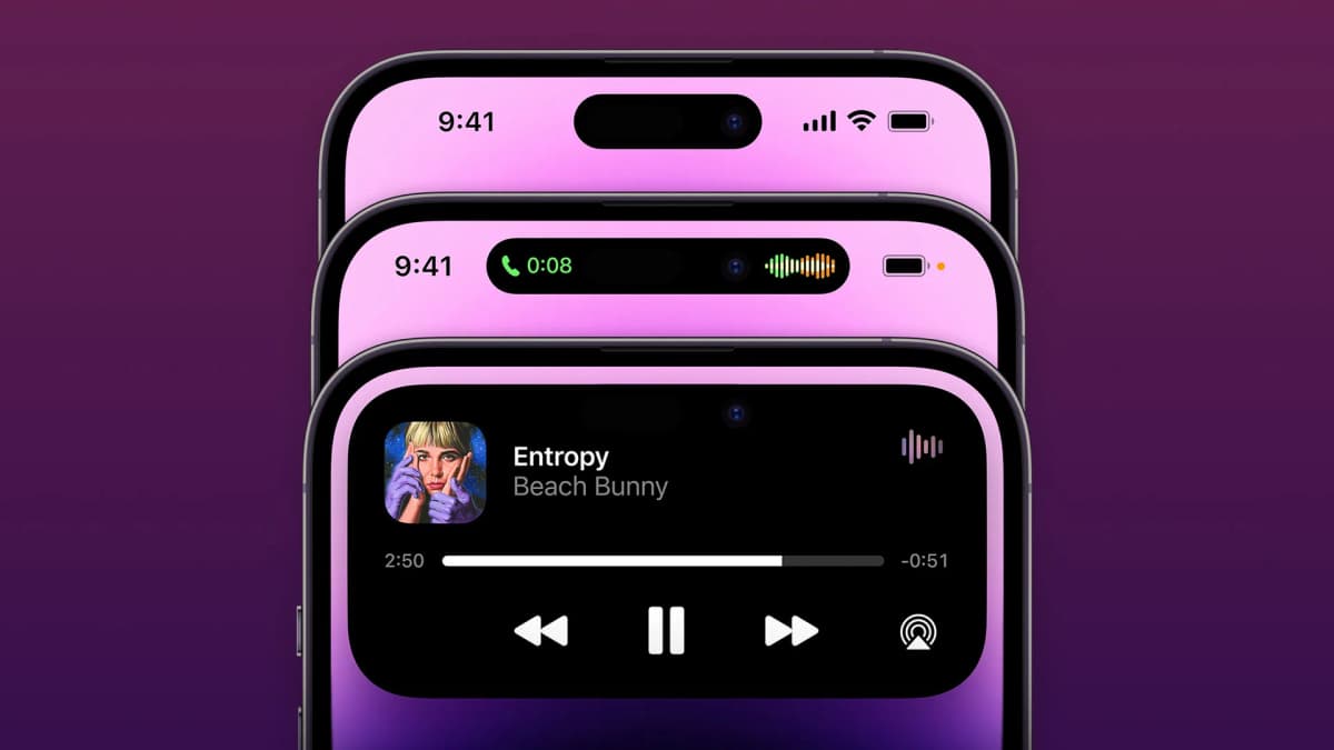 Siz uni faollashtira olmaysiz, lekin uni yoqishingiz mumkin: videoda Dynamic Island animatsiyasi va iPhone 14 Pro Max rangi ko‘rsatilgan.